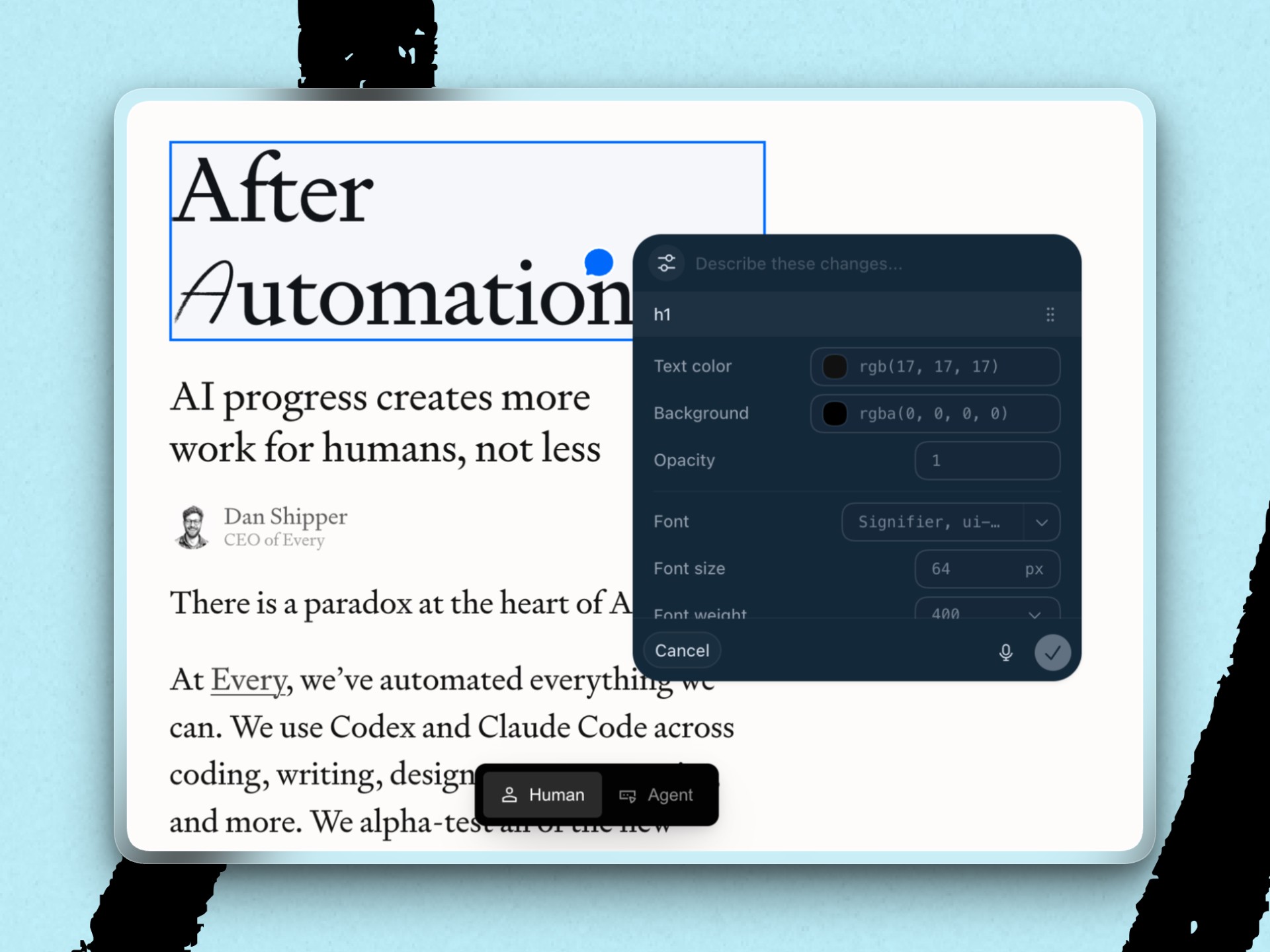 Control panel in Codex browser’s annotation mode. (Screenshot courtesy of Jack.)