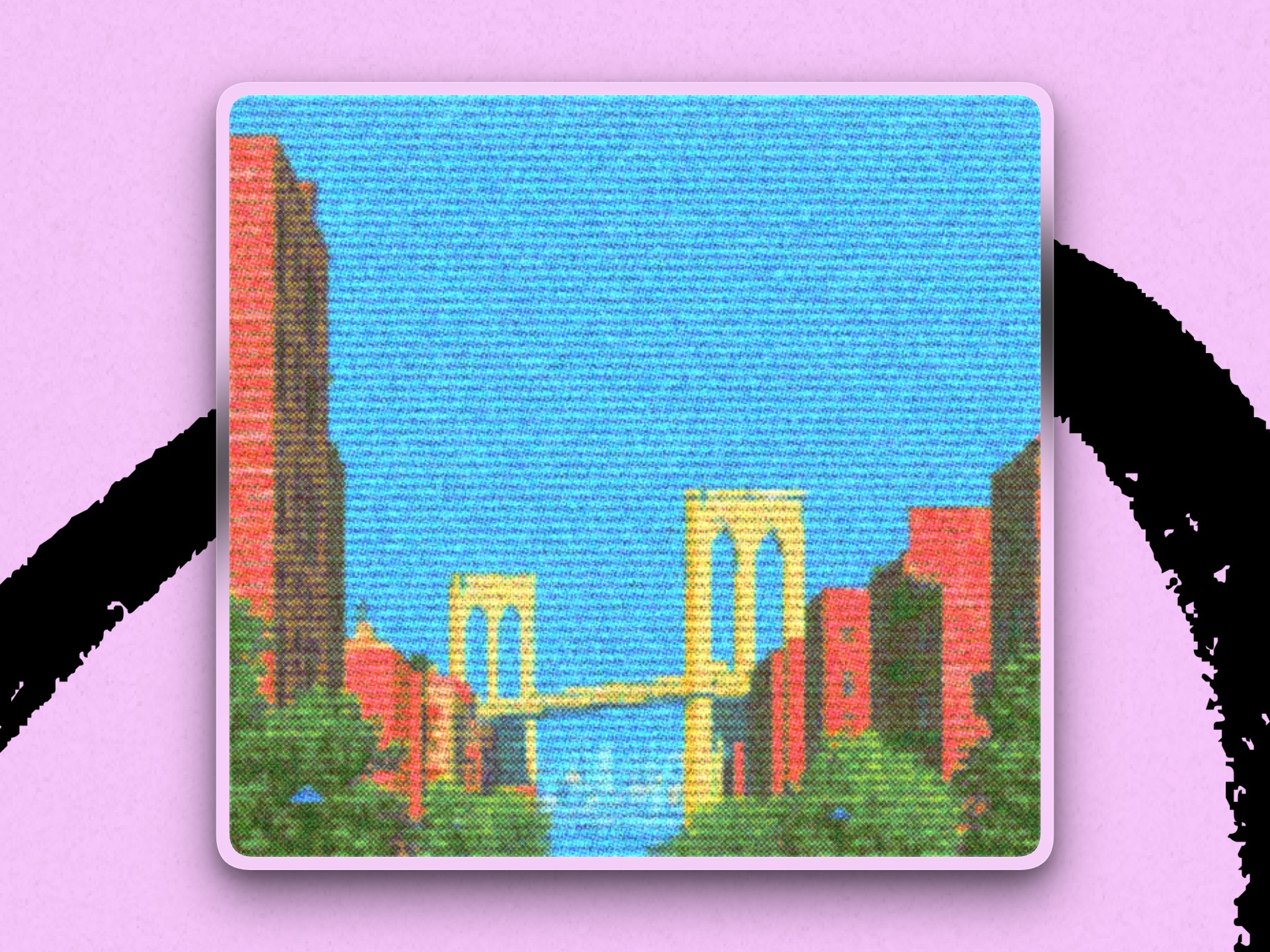 The Unicorn Studio static effect applied to the Brooklyn Bridge background. (Image courtesy of Daniel.)