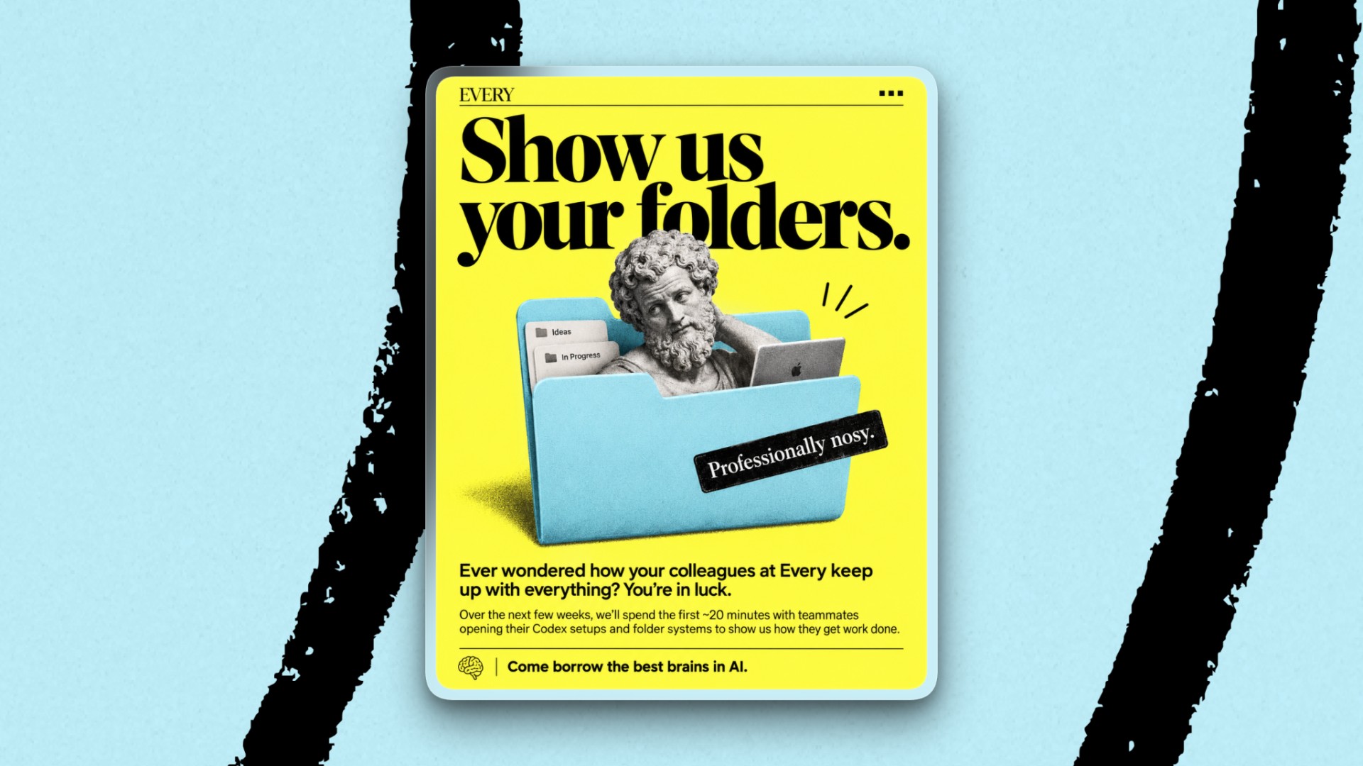 Natalia’s invitation to the inaugural Show Us Your Folders session. (Courtesy of Katie Parrott.)