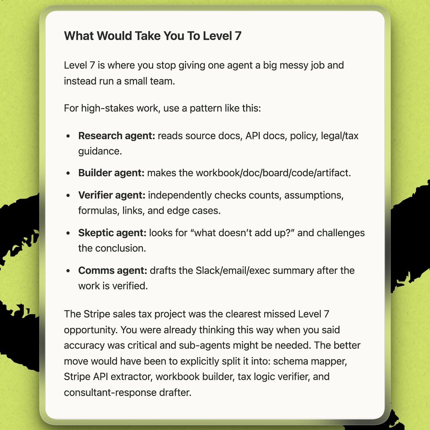 Codex shows how a team of specialist agents could have handled my Stripe project.