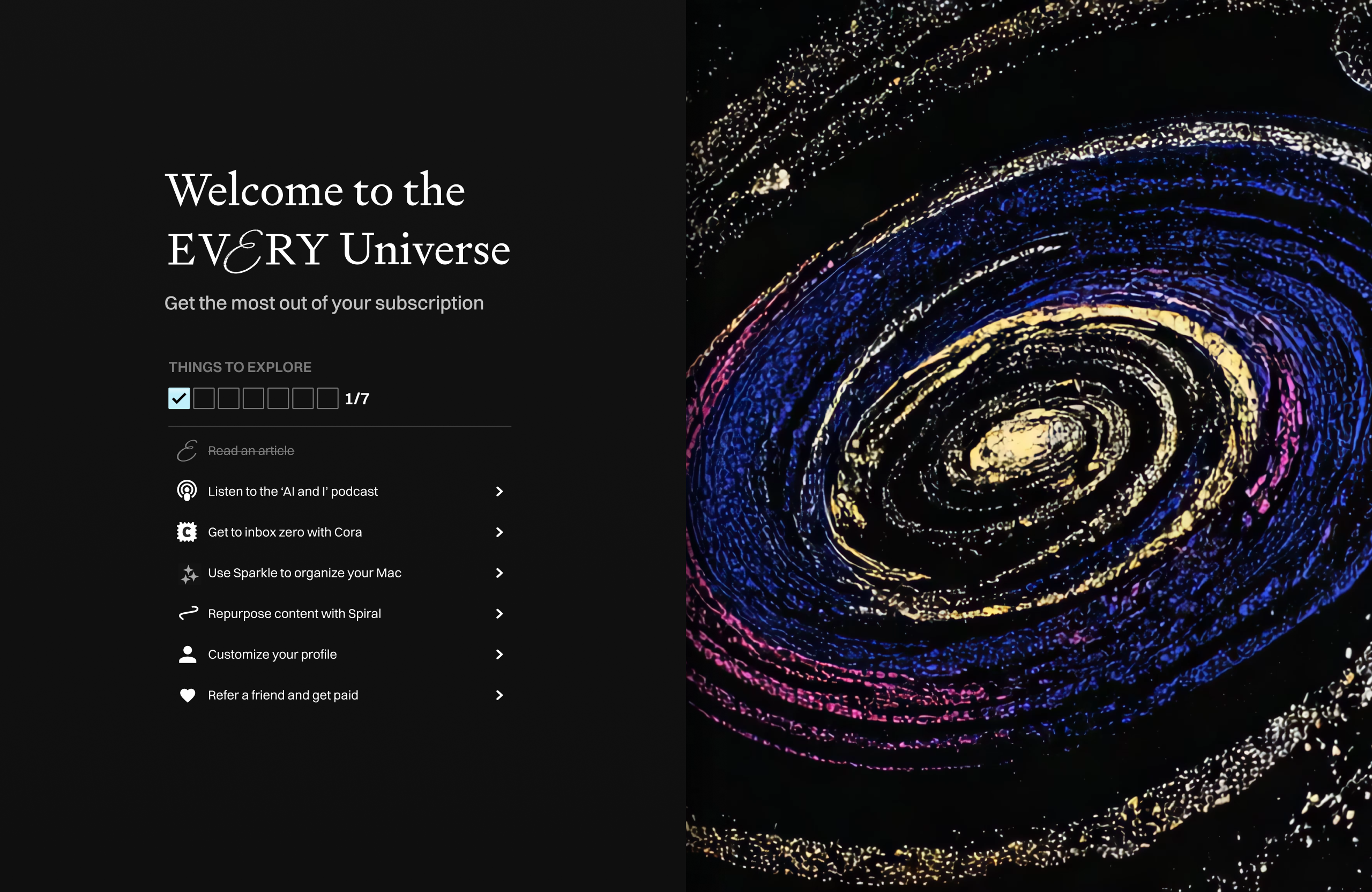Welcome to the Every-verse checklist. Source: Victor Stepanov.