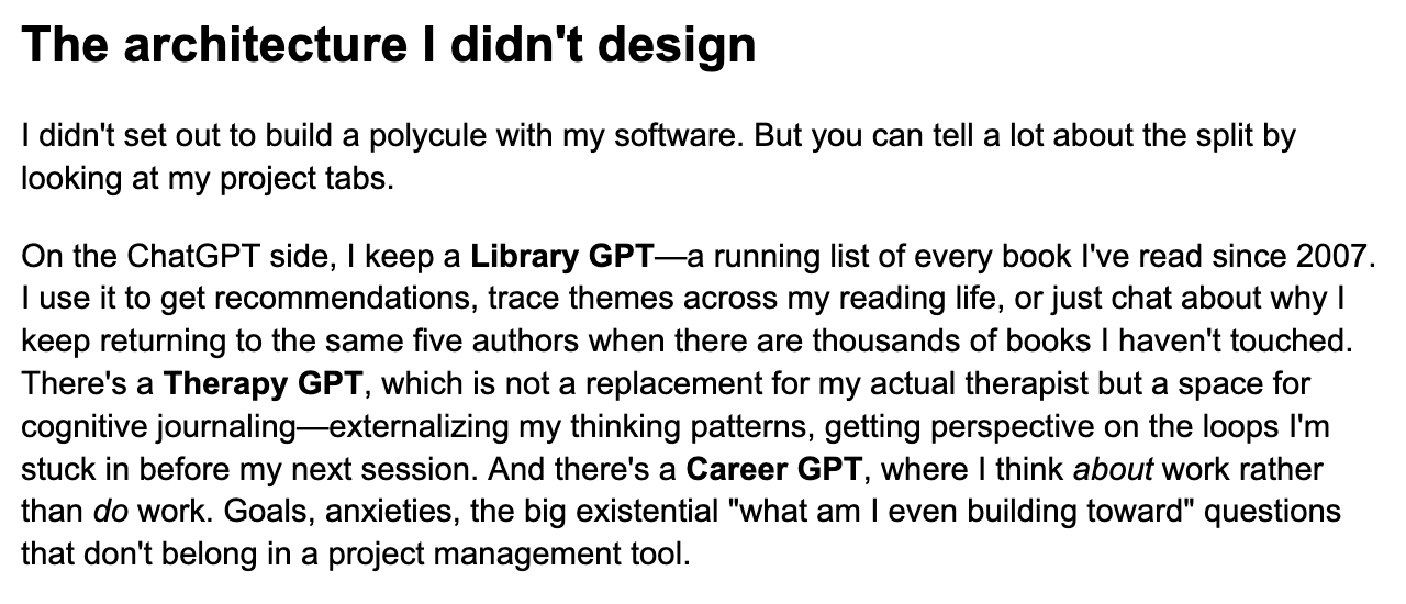 The same section of the essay, this time written with Opus 4.5. (Screenshot courtesy: Katie.)