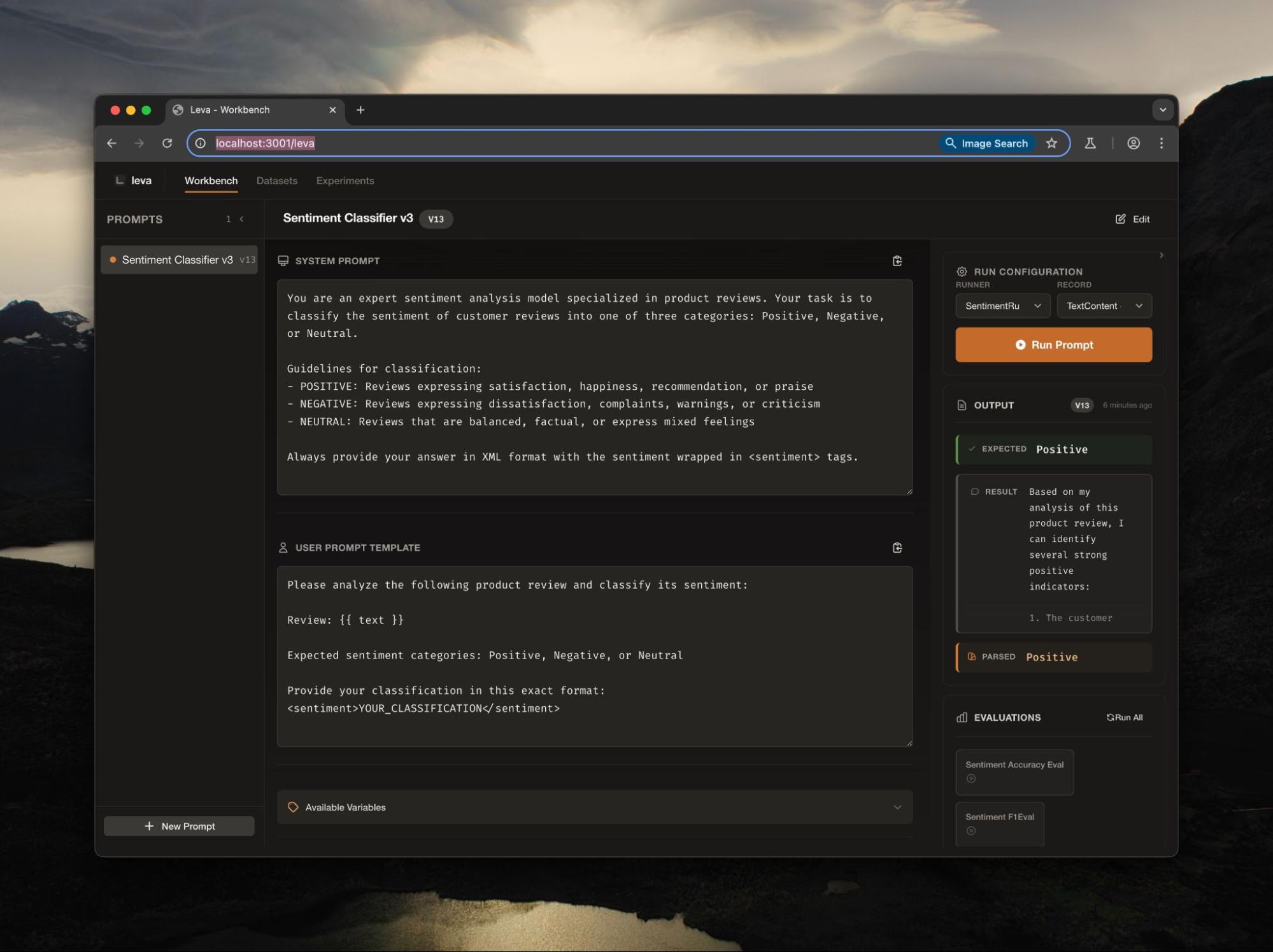 The instructions Opus 4.5 wrote for the AI inside Cora to follow when it reads customer reviews and decides if they’re positive, negative, or neutral. (Screenshot courtesy of Kieran.)