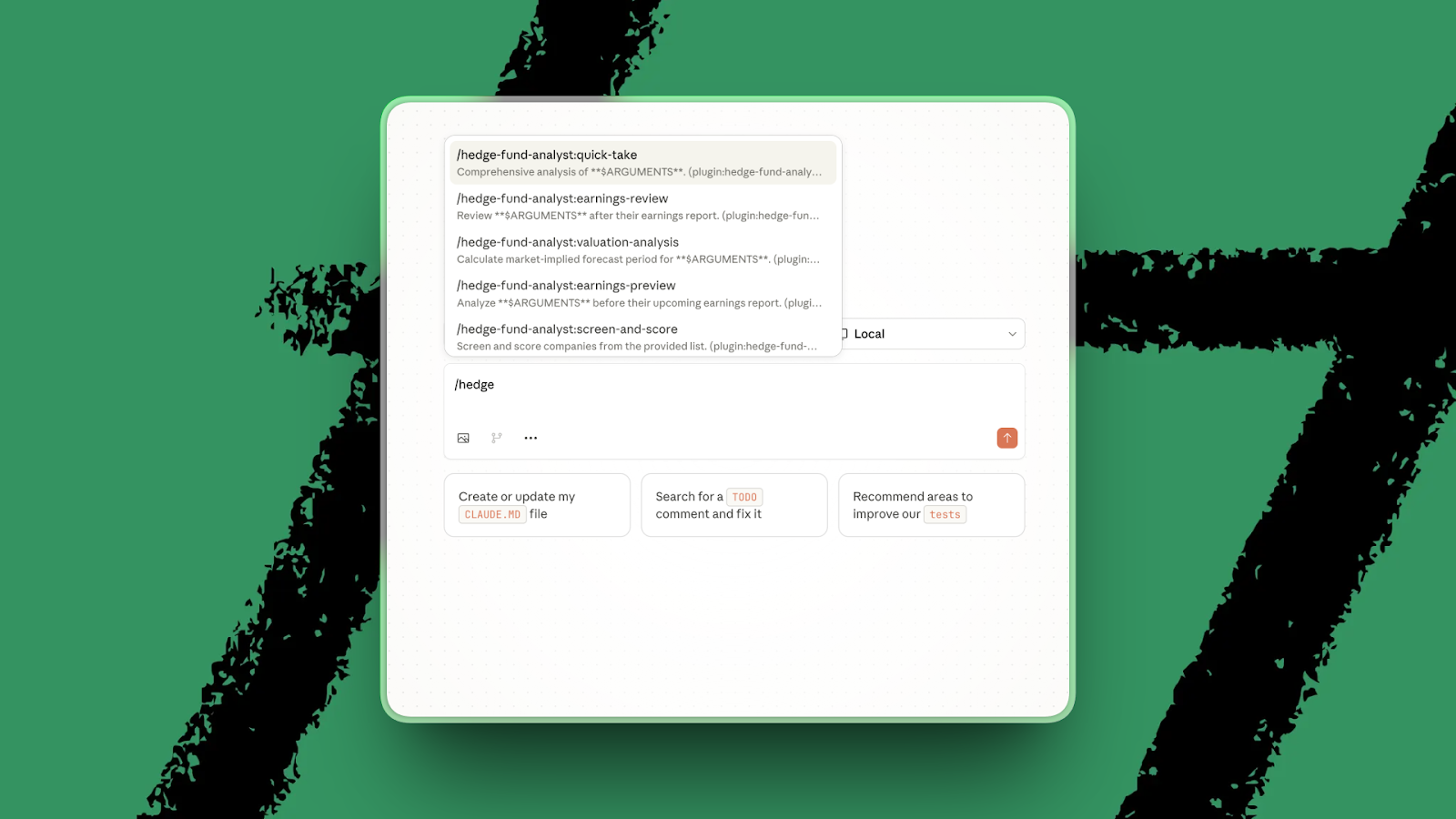 We've built plugins for common workflows, such as screening companies, that can be used in Claude. (Screenshot courtesy of Brooker Belcourt.)