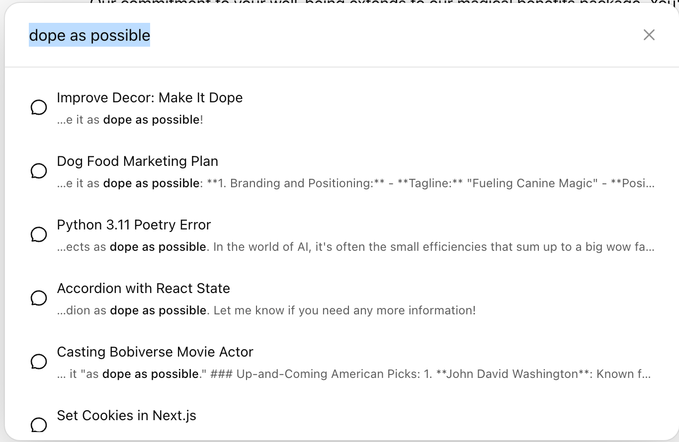 ChatGPT tried to make everything dope. (Screenshot courtesy of Mike.)