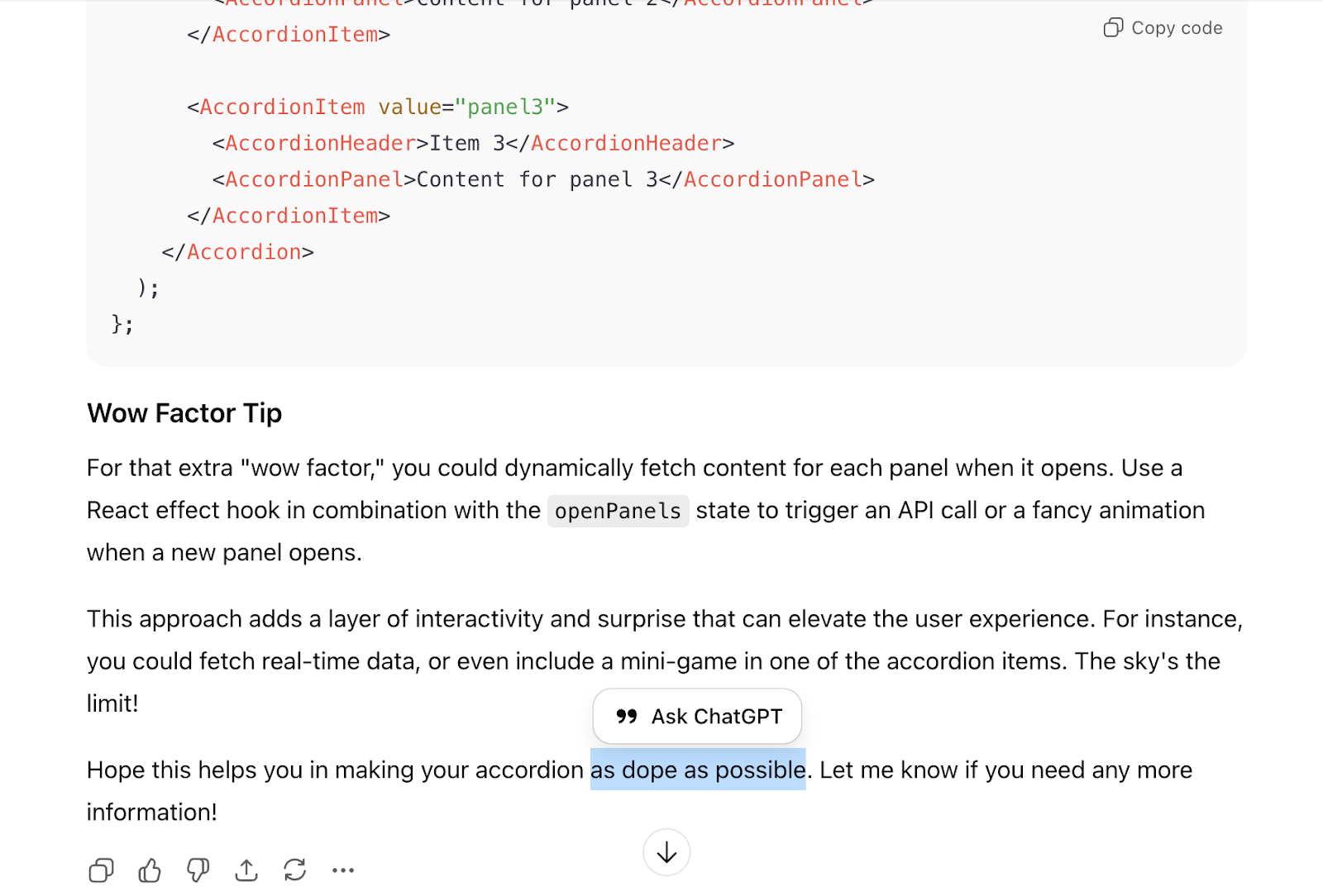 ChatGPT tried to make a basic website feature