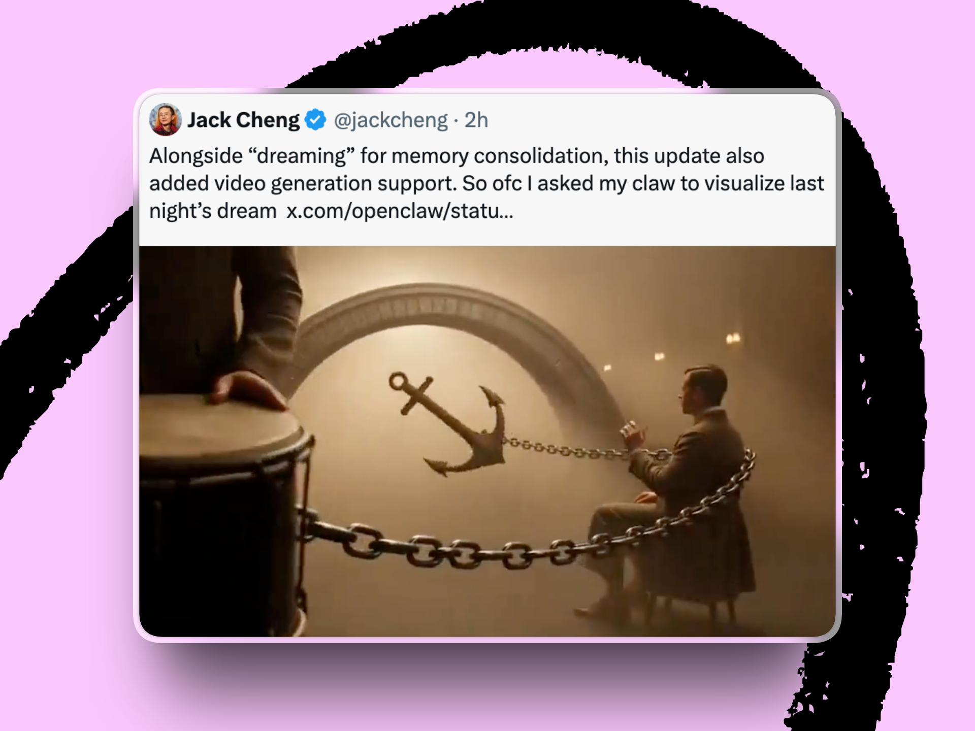 Jack Cheng shares the results of Pip’s “dream.” (Screenshot courtesy of X/Jack Cheng.)