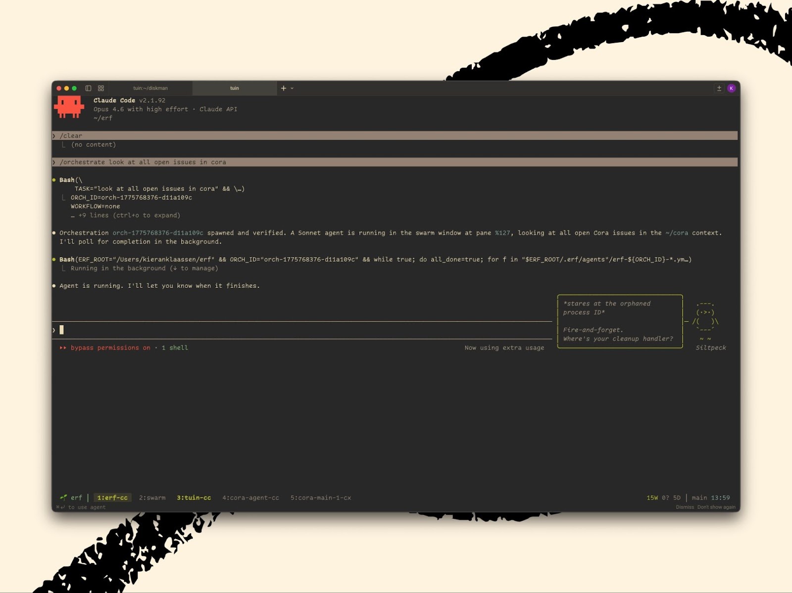 With the /orchestrate command, a lead agent delegates to specialized workers across contexts, and you watch the entire system think in parallel.