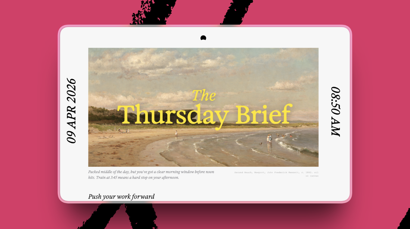 The Dia Good Morning tab always features art at the top. (Image courtesy of Eleanor Warnock.)