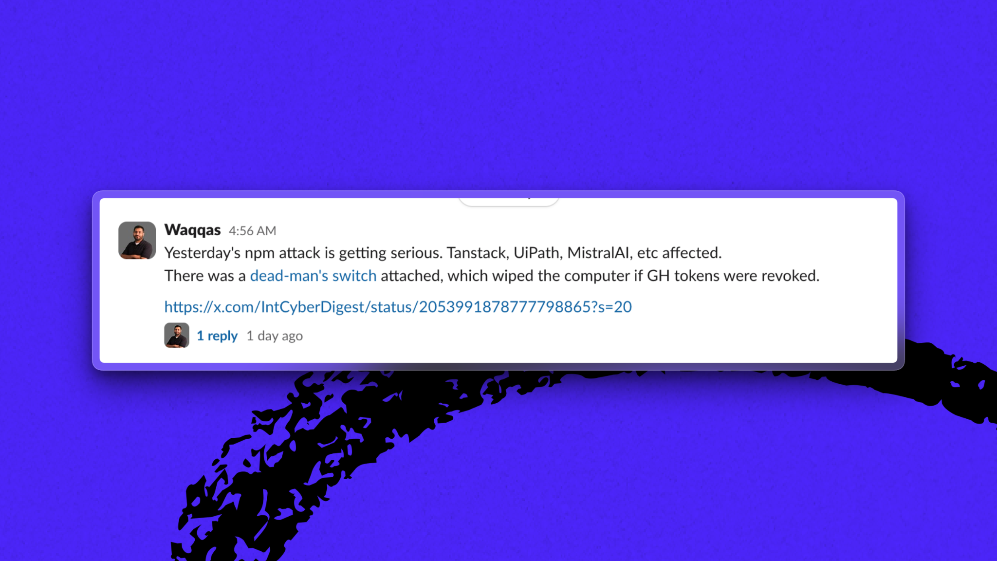 The breach tactic spread to packages connected to Mistra and UiPath. (Photo courtesy of Waqqas Mir.)