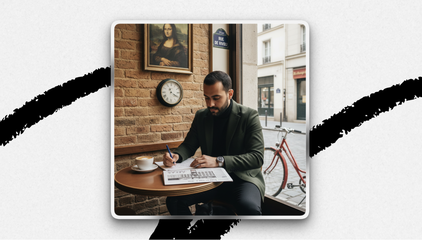 Nano Banana’s version. The model does a better job, although some key details are dropped or presented oddly. (For example, the "Rue de Rivoli" sign reads correctly, but appears inside the cafe.) (Image courtesy of Daniel Rodrigues.)